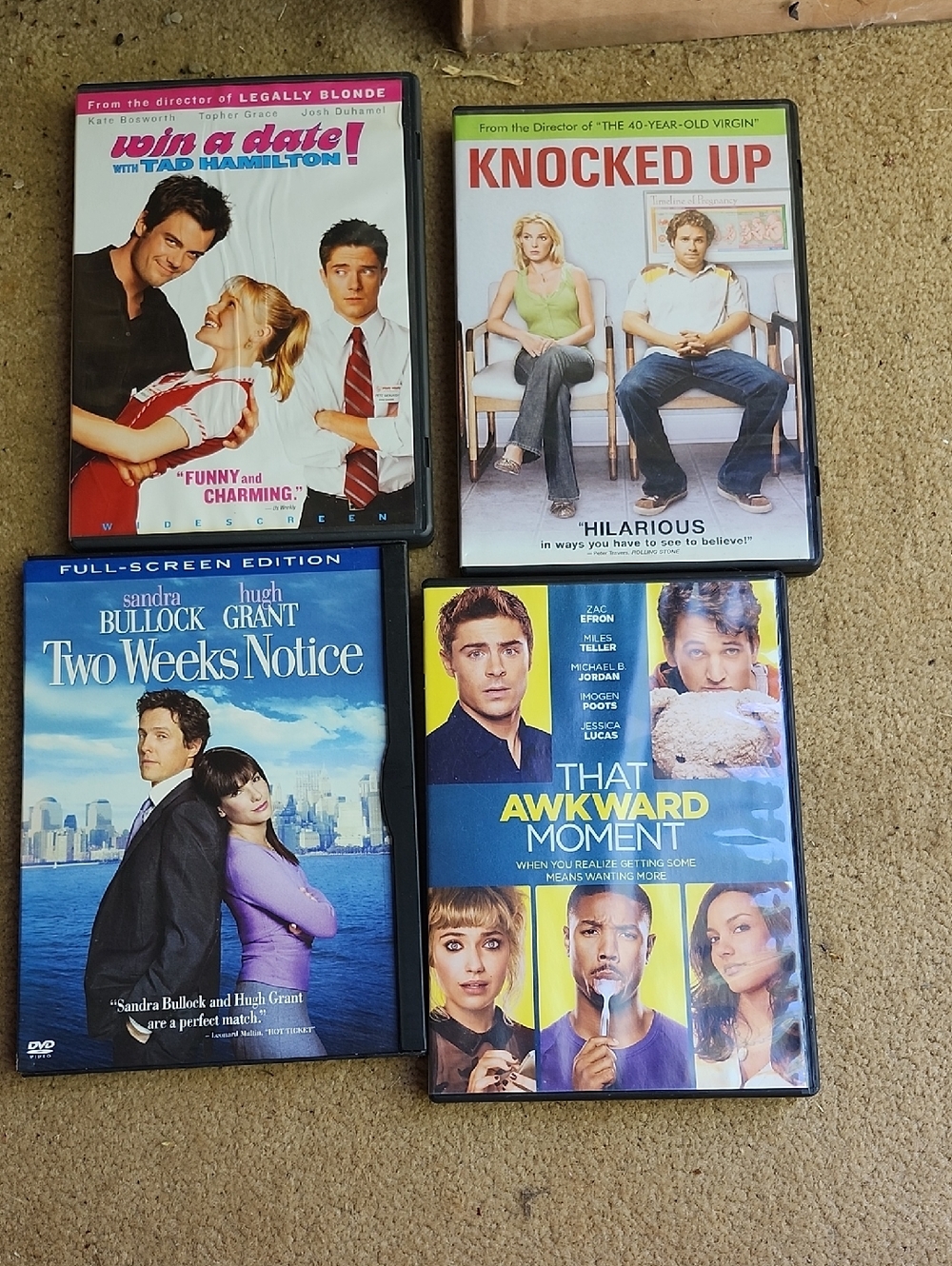 Set of 4 Romantic Comedy DVDs